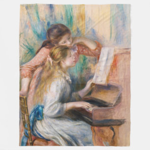 Pierre Auguste Renoir - Young Girls at the Piano Fleece Blanket