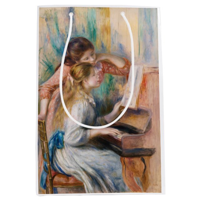 Pierre Auguste Renoir - Young Girls at the Piano Medium Gift Bag (Front)