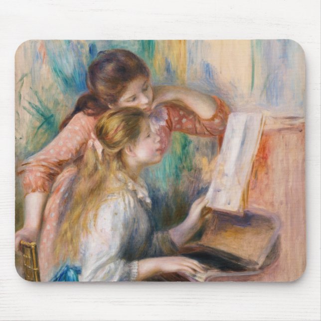 Pierre Auguste Renoir - Young Girls at the Piano Mouse Mat (Front)