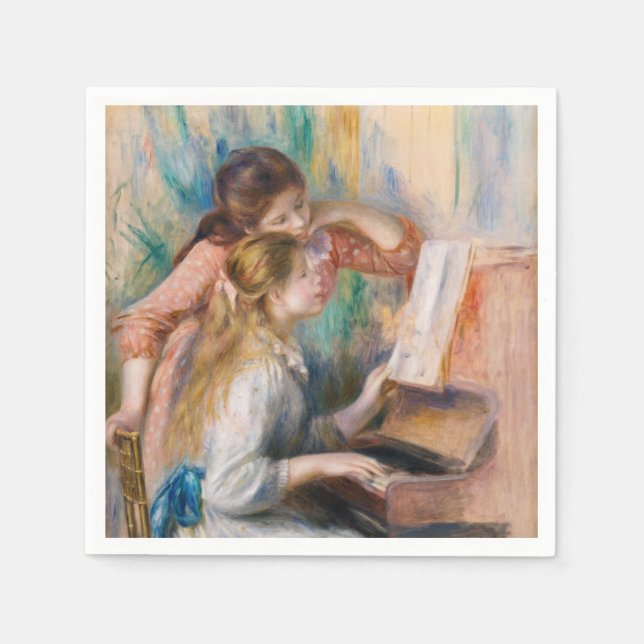 Pierre Auguste Renoir - Young Girls at the Piano Napkin (Front)
