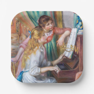 Pierre Auguste Renoir - Young Girls at the Piano Paper Plate