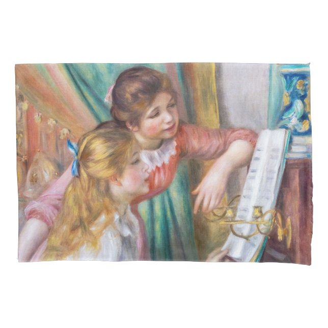 Pierre Auguste Renoir - Young Girls at the Piano Pillowcase (Front)