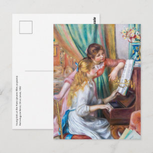 Pierre Auguste Renoir - Young Girls at the Piano Postcard