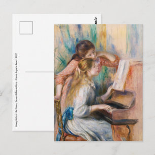 Pierre Auguste Renoir - Young Girls at the Piano Postcard