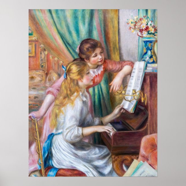 Pierre Auguste Renoir - Young Girls at the Piano Poster (Front)