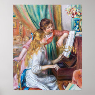 Pierre Auguste Renoir - Young Girls at the Piano Poster