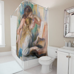 Pierre Auguste Renoir - Young Girls at the Piano Shower Curtain