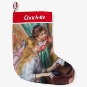 Pierre Auguste Renoir - Young Girls at the Piano Small Christmas Stocking