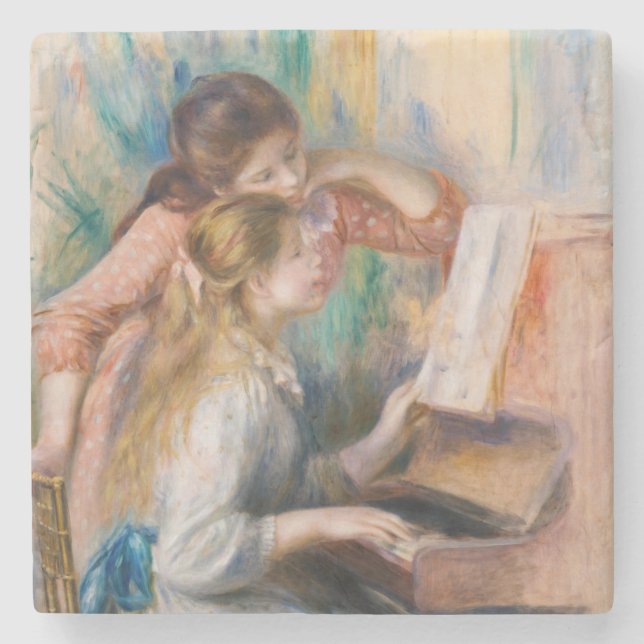 Pierre Auguste Renoir - Young Girls at the Piano Stone Coaster (Front)