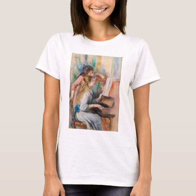 Pierre Auguste Renoir - Young Girls at the Piano T-Shirt (Front)