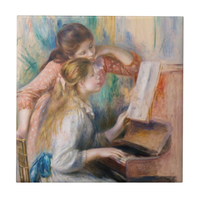 Pierre Auguste Renoir - Young Girls at the Piano Tile (Front)