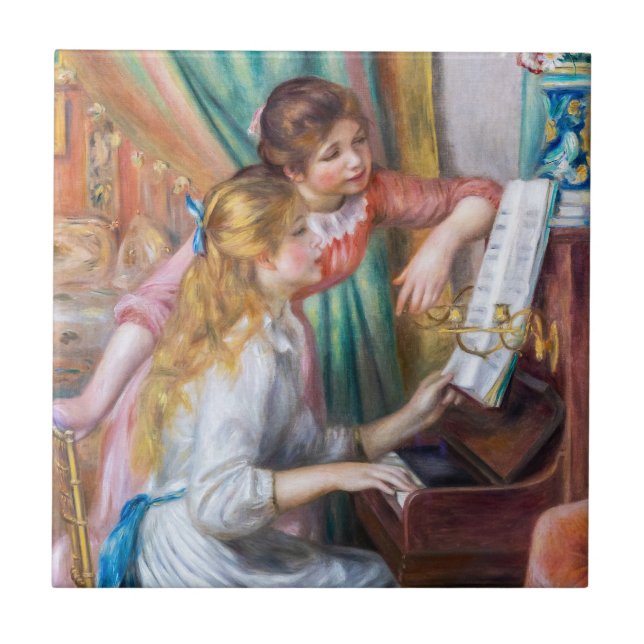 Pierre Auguste Renoir - Young Girls at the Piano Tile (Front)