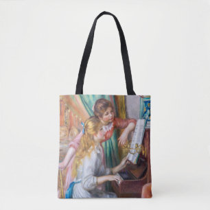 Pierre Auguste Renoir - Young Girls at the Piano Tote Bag