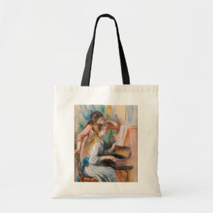 Pierre Auguste Renoir - Young Girls at the Piano Tote Bag