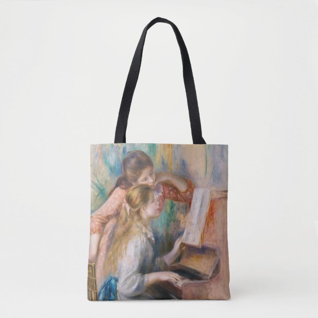 Pierre Auguste Renoir - Young Girls at the Piano Tote Bag (Front)