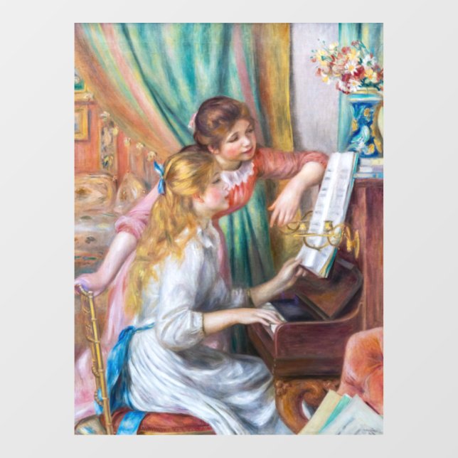 Pierre Auguste Renoir - Young Girls at the Piano Window Cling (Sheet)