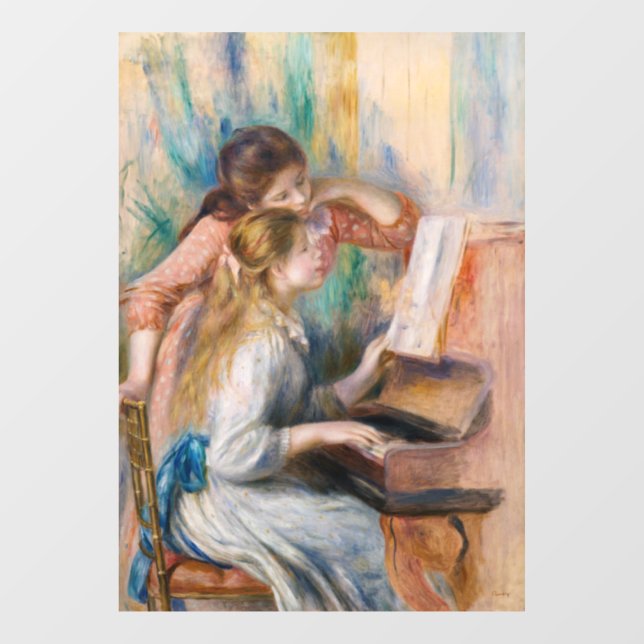 Pierre Auguste Renoir - Young Girls at the Piano Window Cling (Sheet)