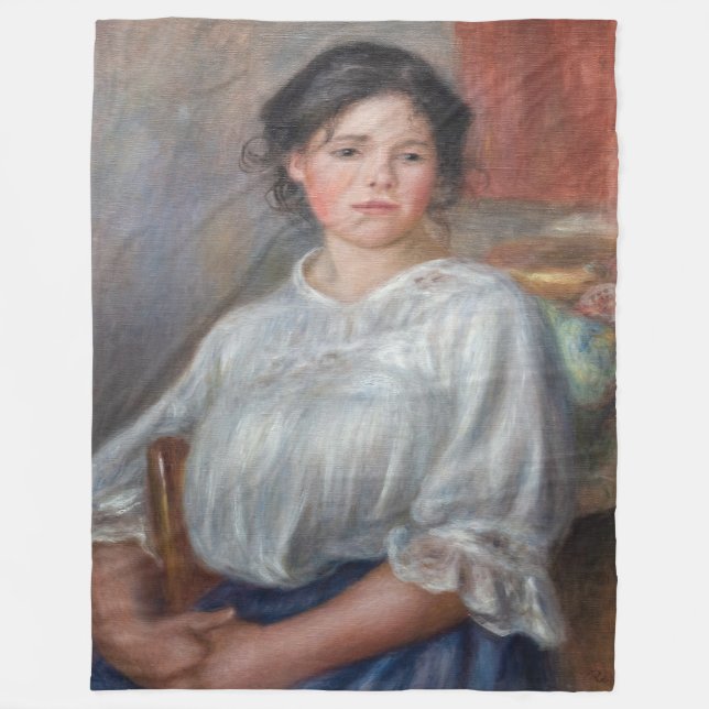 Pierre-Auguste Renoir - Young Woman Seated Fleece Blanket (Front)
