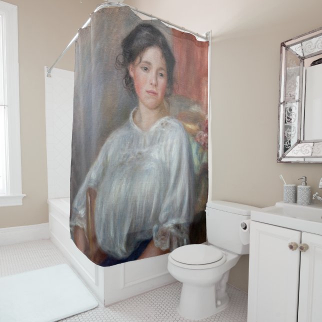 Pierre-Auguste Renoir - Young Woman Seated Shower Curtain (In Situ)