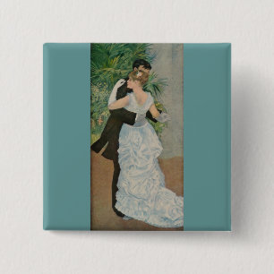Pierre-Auguste Renoir's Dance in the Town (1883) 15 Cm Square Badge