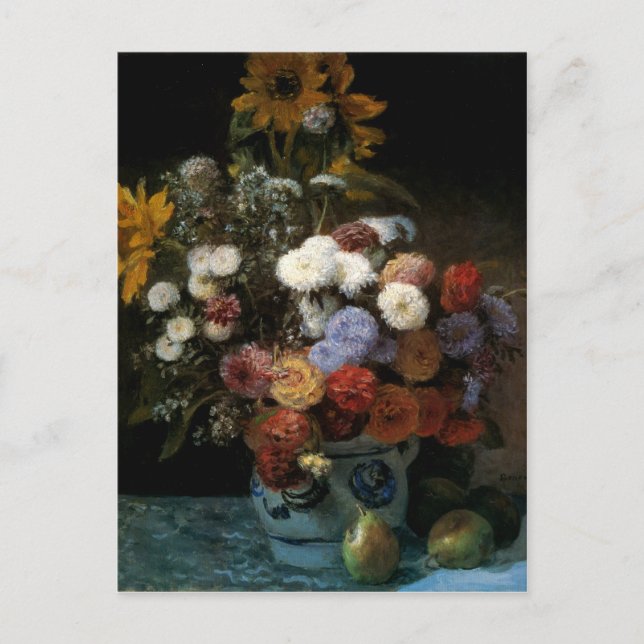 Pierre-Auguste Renoir's Flowers in a Vase (1869) Postcard (Front)