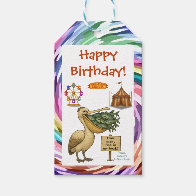 Pierre pelican's brilliant beak gift tags (Front)