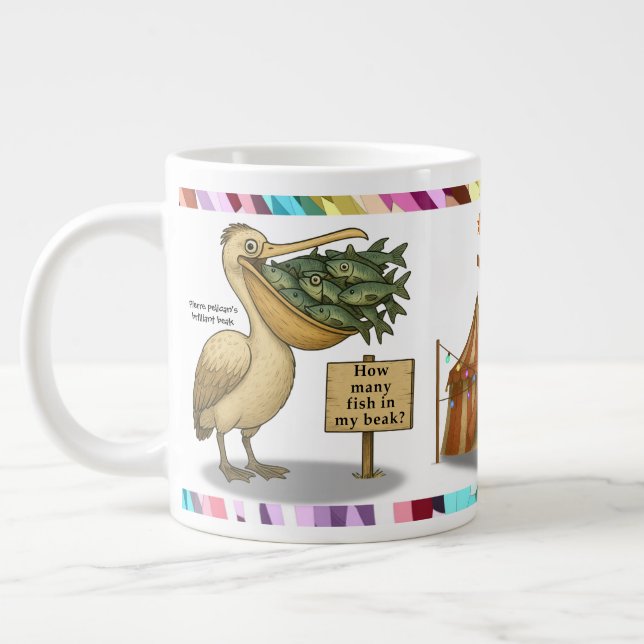 Pierre pelican's brilliant beak large coffee mug (Left)