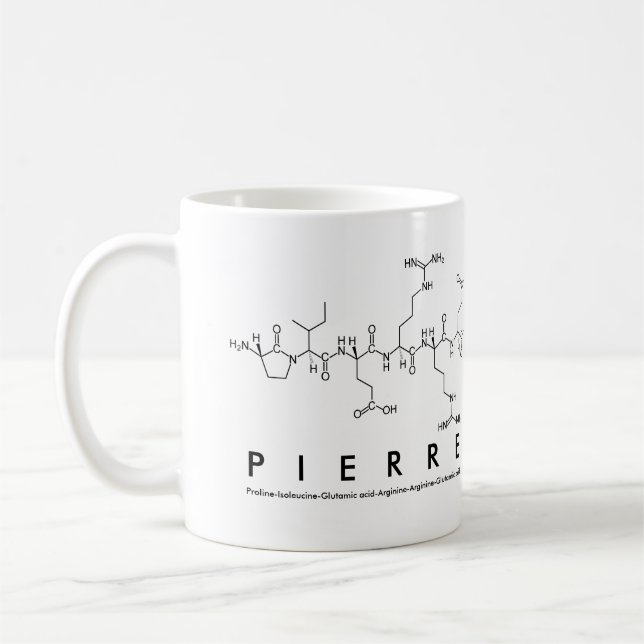 Pierre peptide name mug (Left)