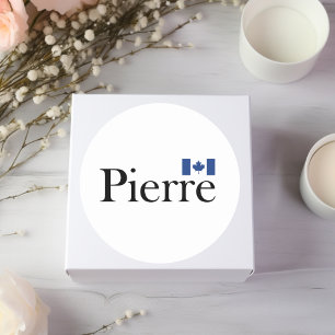 Pierre Poilievre with Official Canada Flag Classic Round Sticker