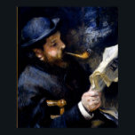 Pierre Renoir - Claude Monet Reading a Newspaper Poster<br><div class="desc">Claude Monet Reading a Newspaper by Pierre Renoir. Great painting titled Claude Monet Reading a Newspaper,  made by Pierre Renoir.</div>