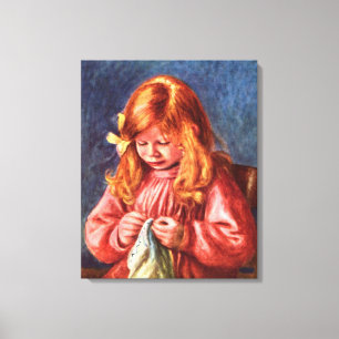 Pierre Renoir - Jean Renoir sewing Canvas Print