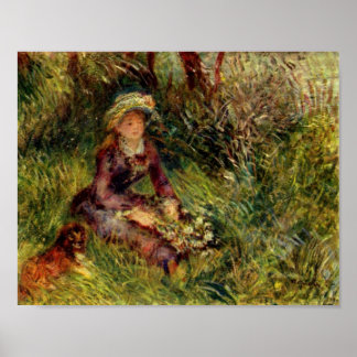 Pierre Renoir - Madame Renoir with dog Poster