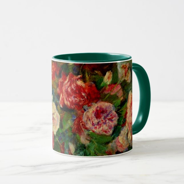 Pierre Renoir painting, Roses, Mug (Front Right)