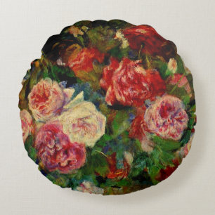 Pierre Renoir painting, Roses Round Cushion