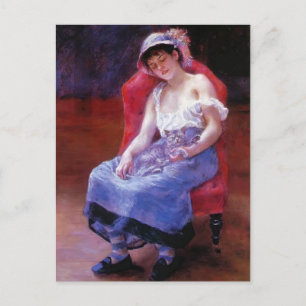 Pierre Renoir- Sleeping Girl (Girl with a Cat) Postcard