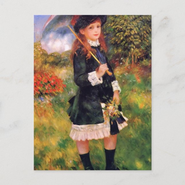 Pierre Renoir: Young Girl with a Parasol Postcard (Front)