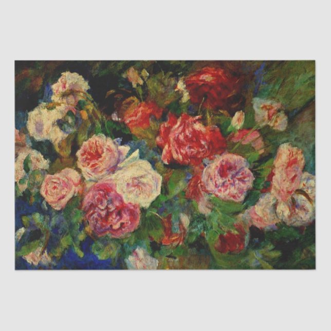 Pierre Renoir's painting, Roses, Tissue Paper (Front)