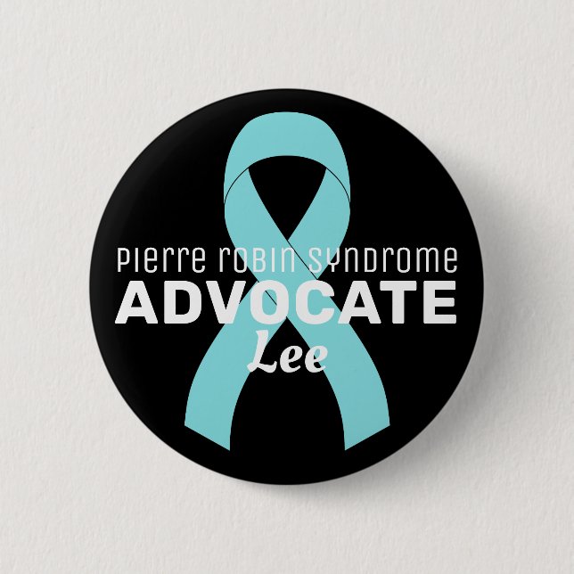 Pierre Robin Syndrome Advocate Ribbon Black Button (Front)