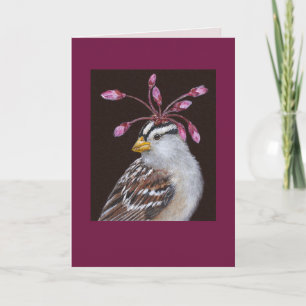 Pierre the white-crowned sparrow card