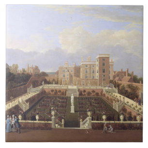 Pierrepont House, Nottingham, c.1708-13 (oil on ca Tile