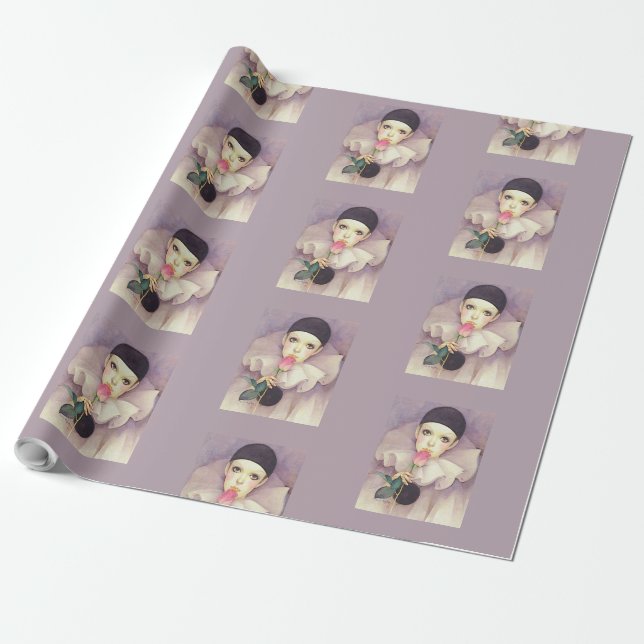 Pierrot 1980s wrapping paper (Unrolled)