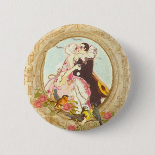 Pierrot and Columbine 6 Cm Round Badge