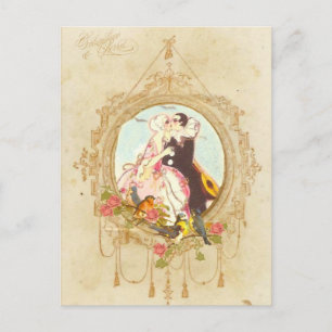 Pierrot and Columbine Postcard