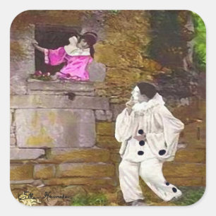 Pierrot and Columbine Sticker