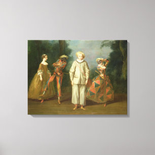 Pierrot and Harlequin Canvas Print