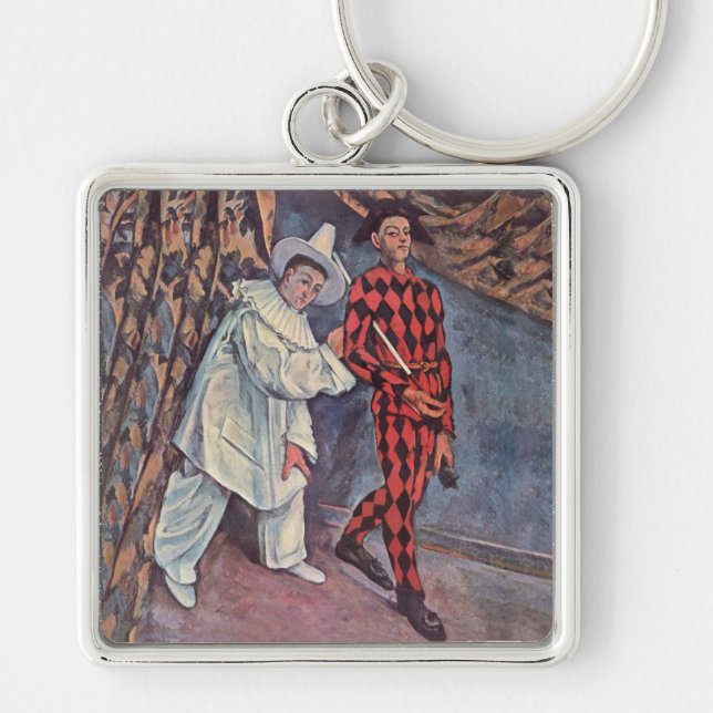 Pierrot and Harlequin Key Ring (Front)
