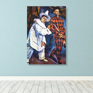 Pierrot and Harlequin, Mardi Gras by Paul Cezanne Canvas Print