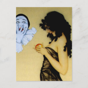 “Pierrot and Temptation” by Raphael Kirchner Postcard