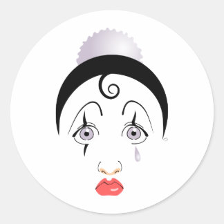 Pierrot Classic Round Sticker