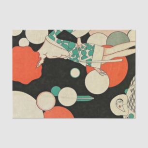 “Pierrot Deflated” Art Deco by Jose Carlos Tissue Paper